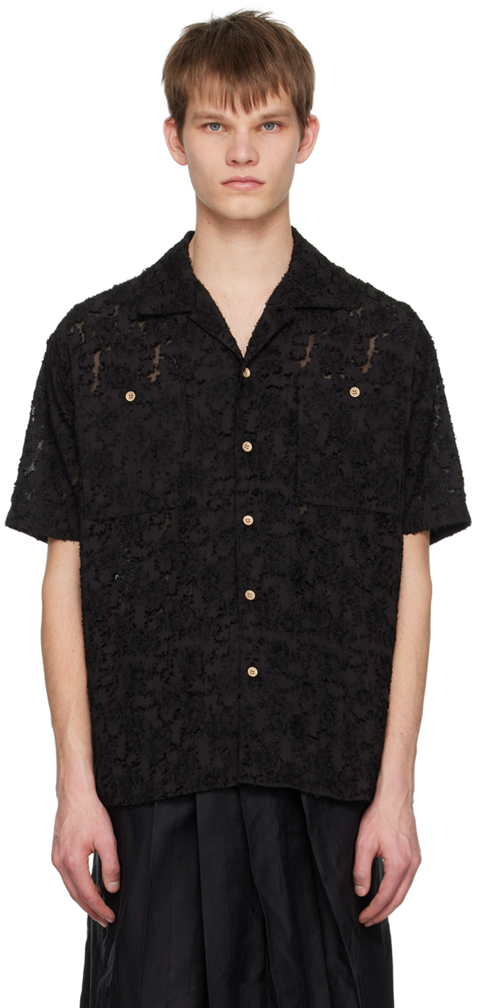 Andersson Bell Burnout-pattern Shirt In Black