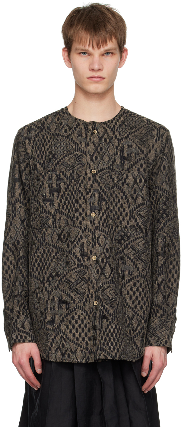 Andersson Bell Round-neck Jacquard Shirt In Braun