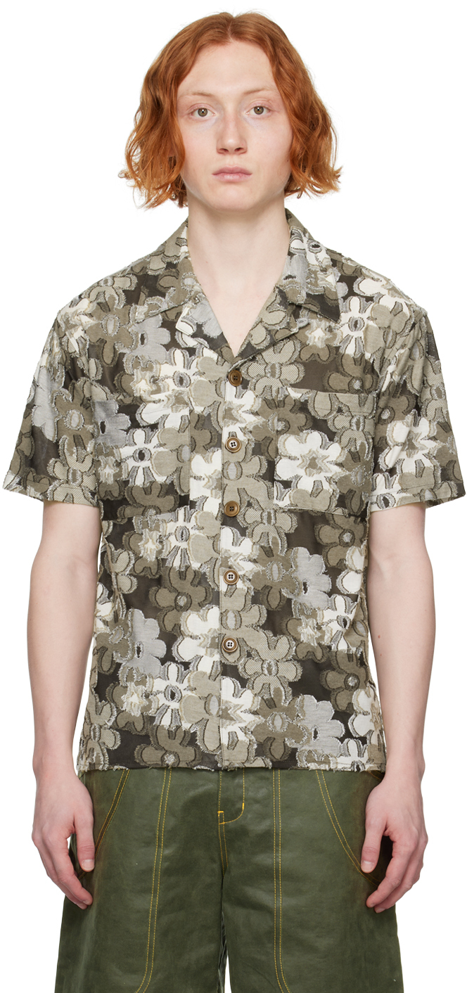 Khaki Flower Shirt by Andersson Bell on Sale