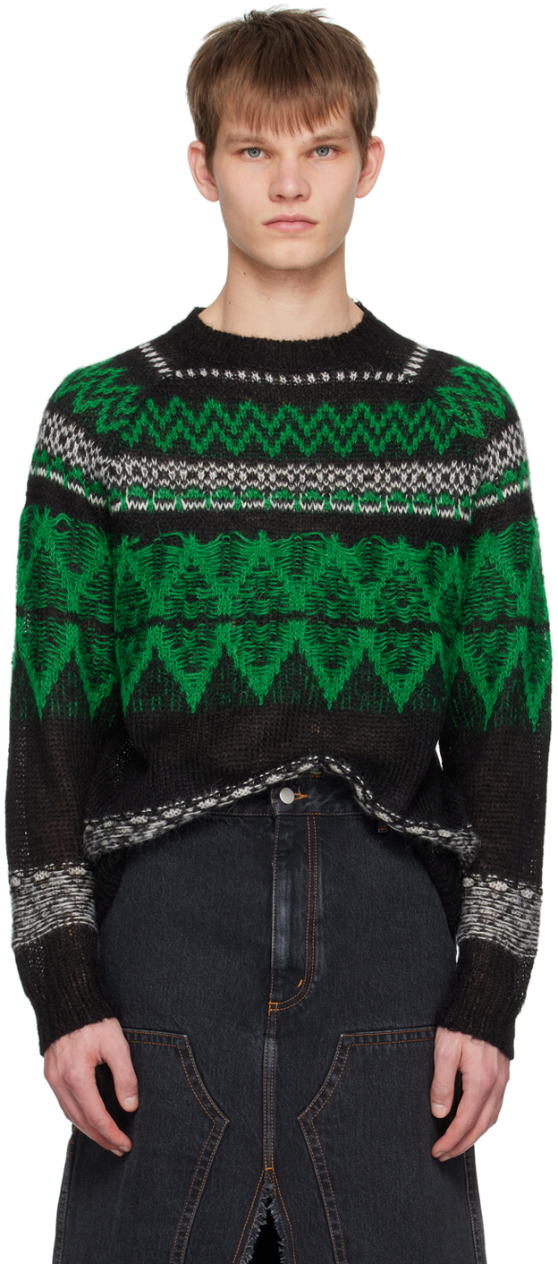 Andersson Bell Nordic Mohair Blend Knit Sweater In Black