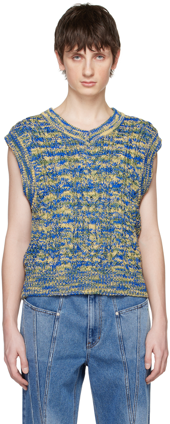 Shop Andersson Bell Blue & Yellow Otreto Vest In Blue Blue