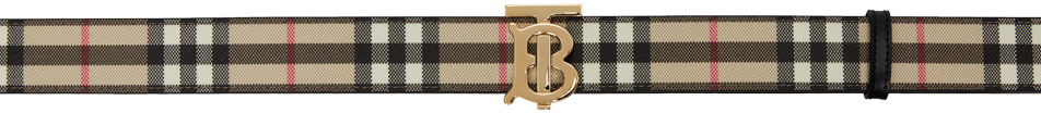 Burberry Beige & Black Check Reversible Belt