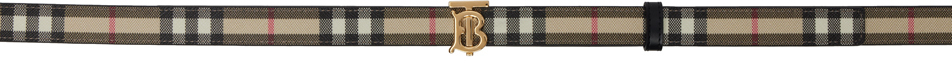 Burberry Beige & Black Check Reversible Belt