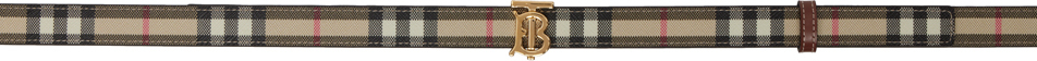 Burberry Beige & Brown Check Reversible Belt