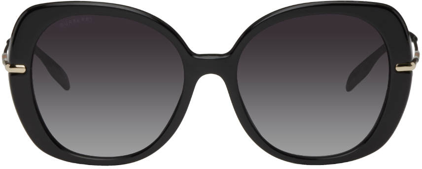 Burberry Black Icon Stripe Square Sunglasses