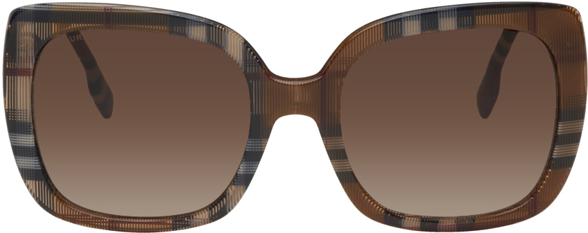 Burberry Brown Oversize Check Sunglasses