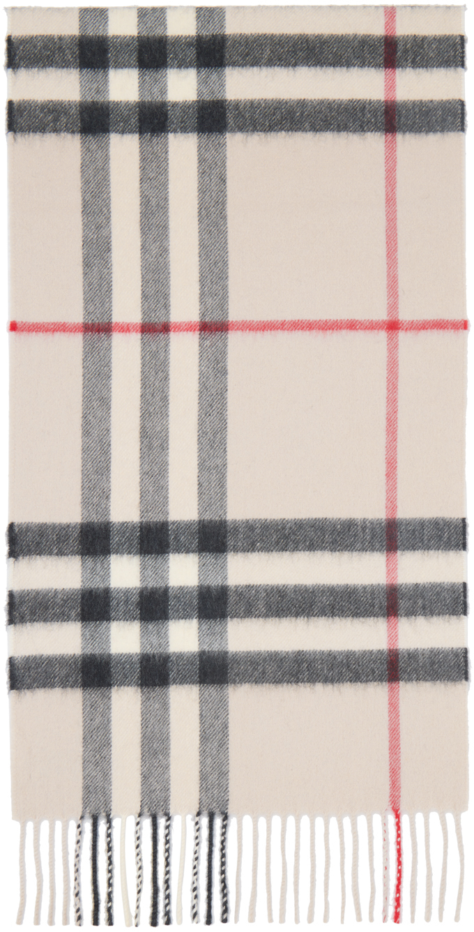 Burberry Off-White 'The Classic Check' Scarf