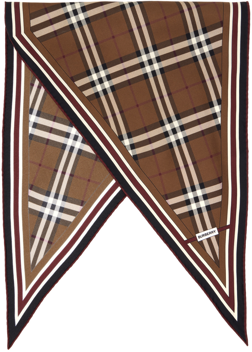 Burberry Vintage-check Silk Scarf In Braun