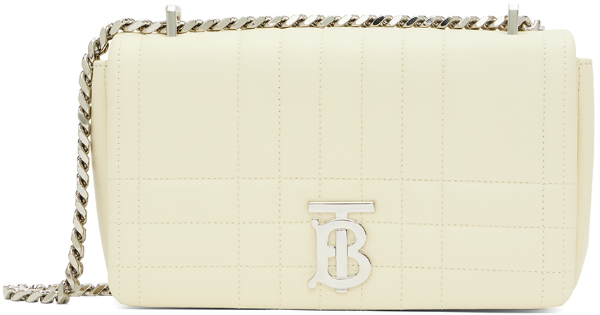 Burberry Lola Small Quilted Cross-body Bag - White