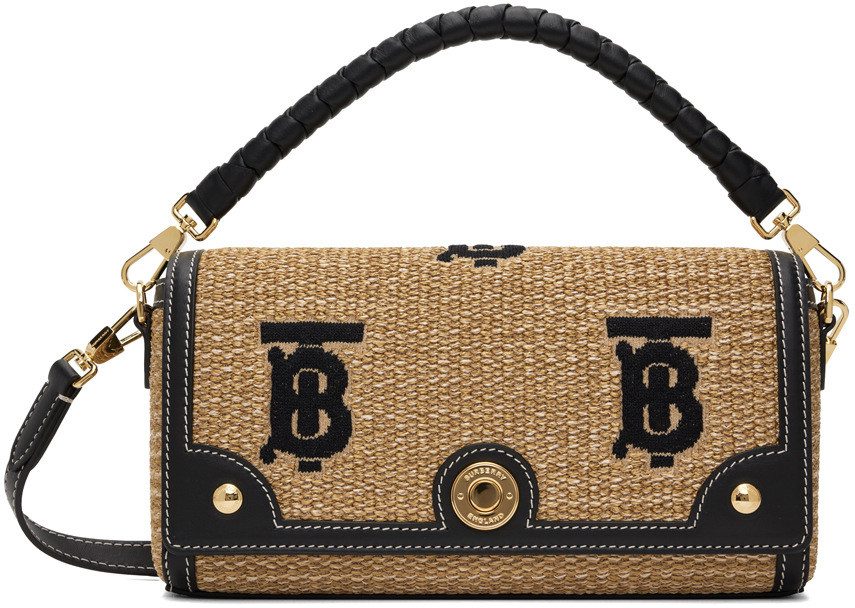 Burberry Brown Note Bag In Natural/black