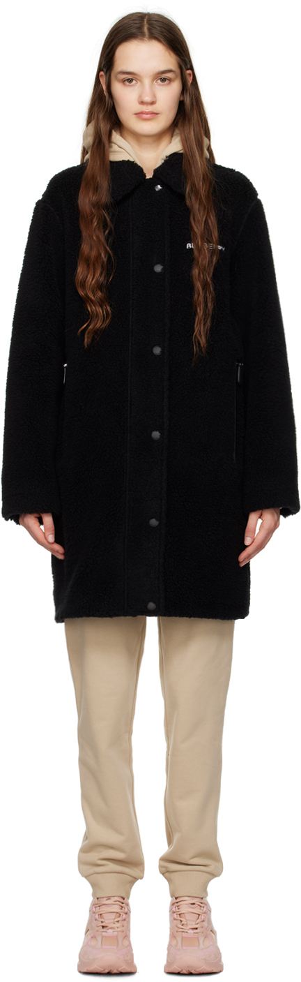 Burberry Black Embroidered Coat