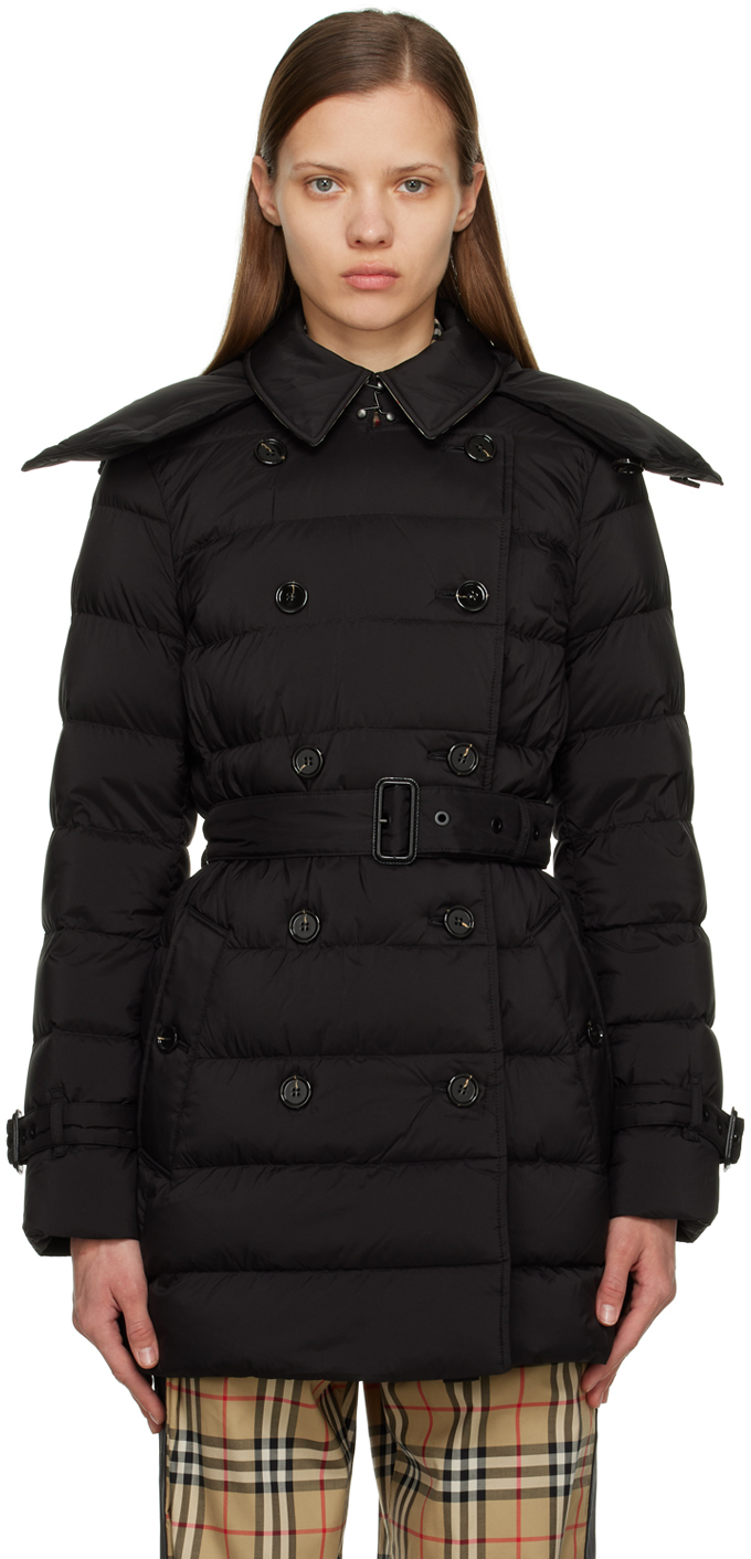 Burberry: Black Quilted Puffer Down Coat | SSENSE