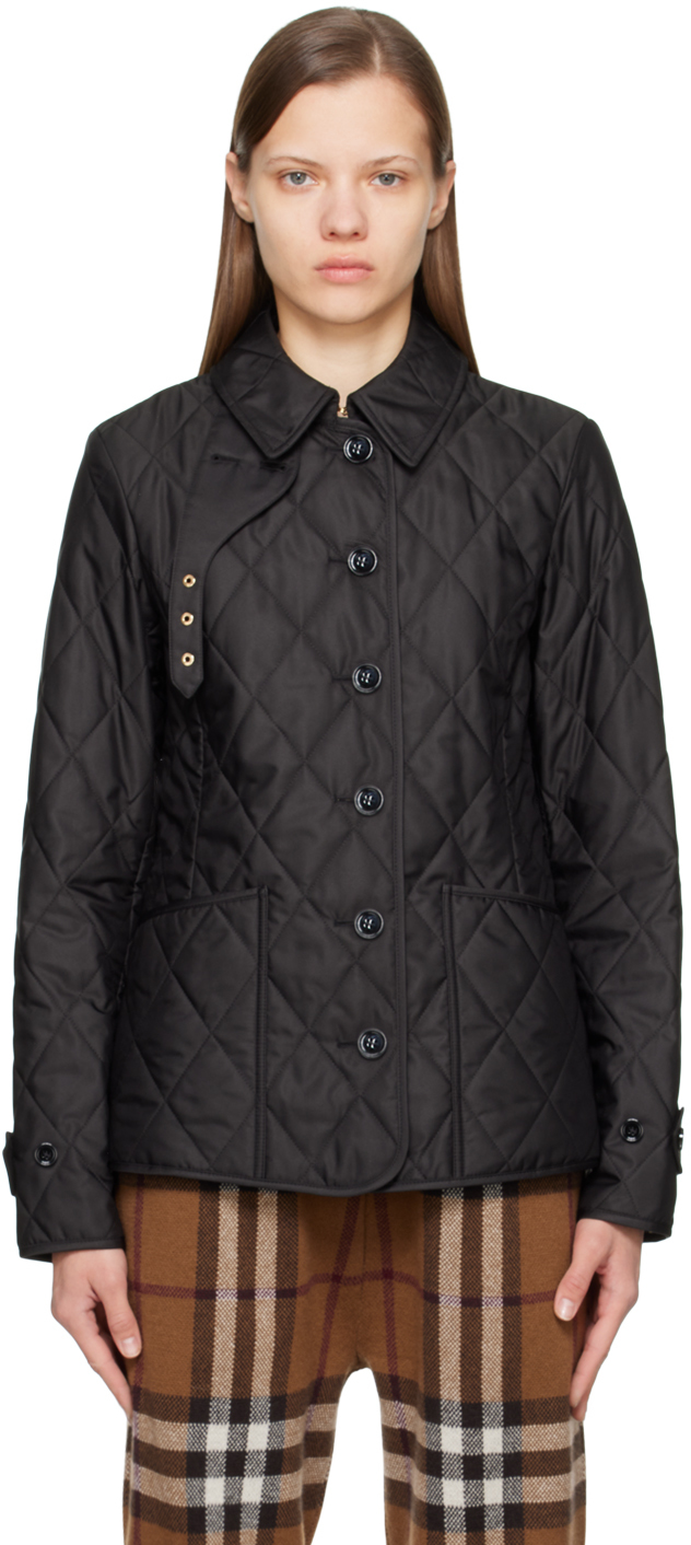 Burberry: Black Quilted Jacket | SSENSE