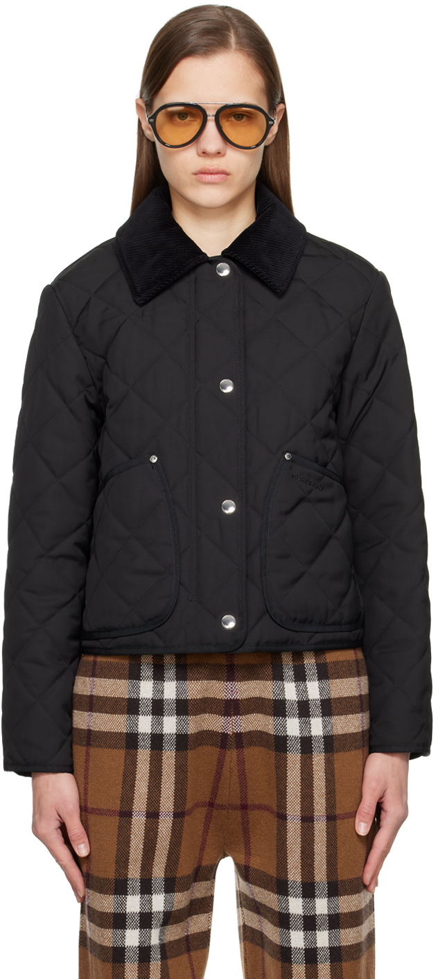 Burberry: Black Quilted Jacket | SSENSE