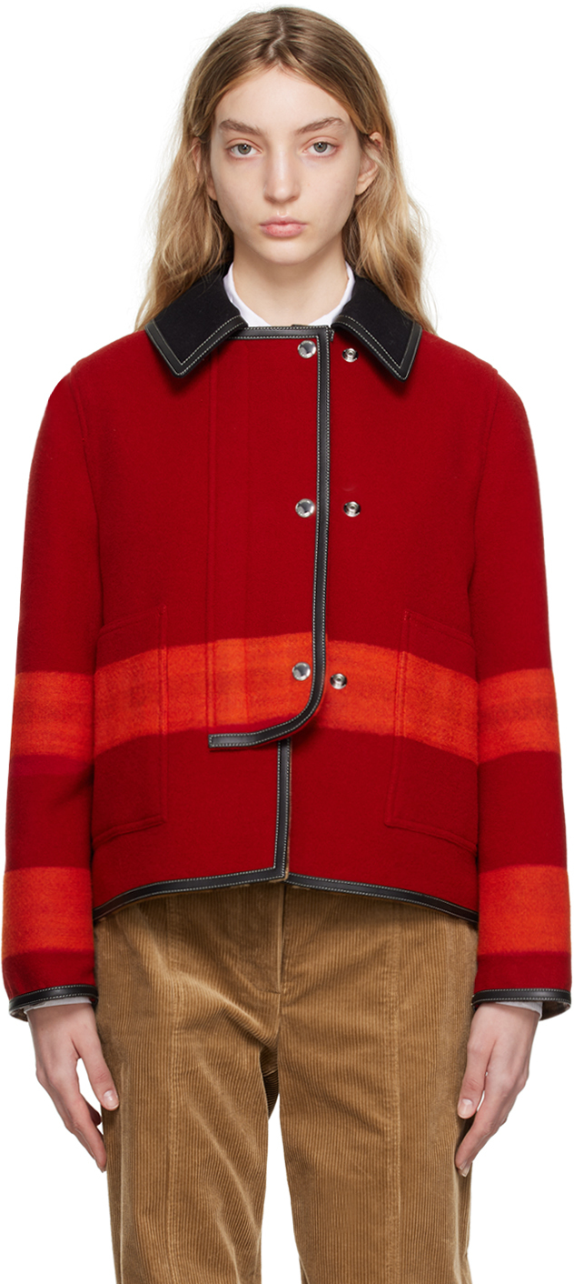 Burberry: Red Striped Jacket | SSENSE