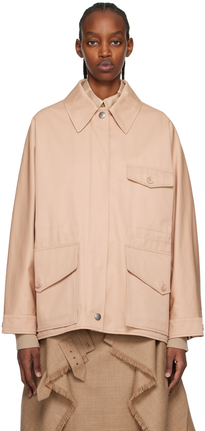 Burberry: Beige Oversized Jacket | SSENSE