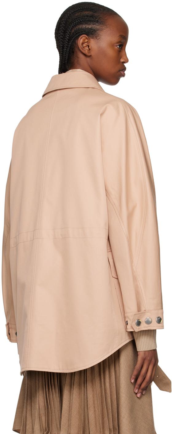 Burberry Cotton Gabardine Oversized Field Jacket In Pale Nude