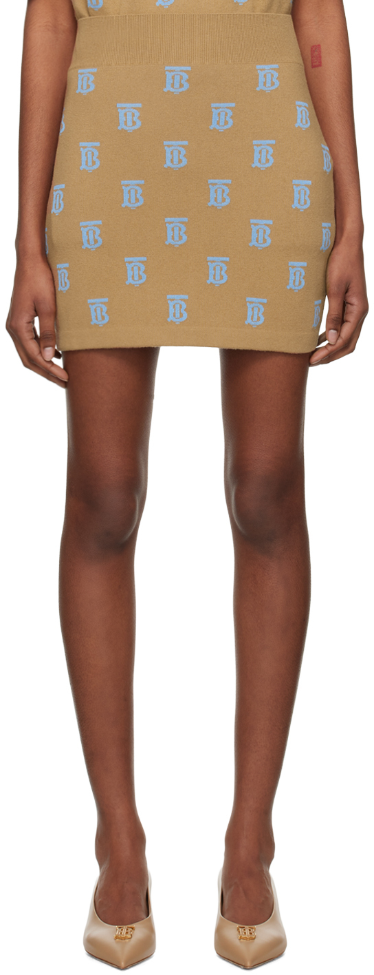 Burberry Tan Monogram Miniskirt