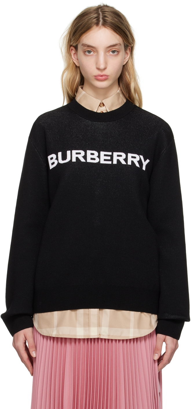 Shop Burberry Black Jacquard Sweatshirt
