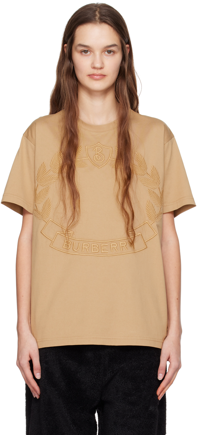 Burberry Beige Crest Oversized T-Shirt