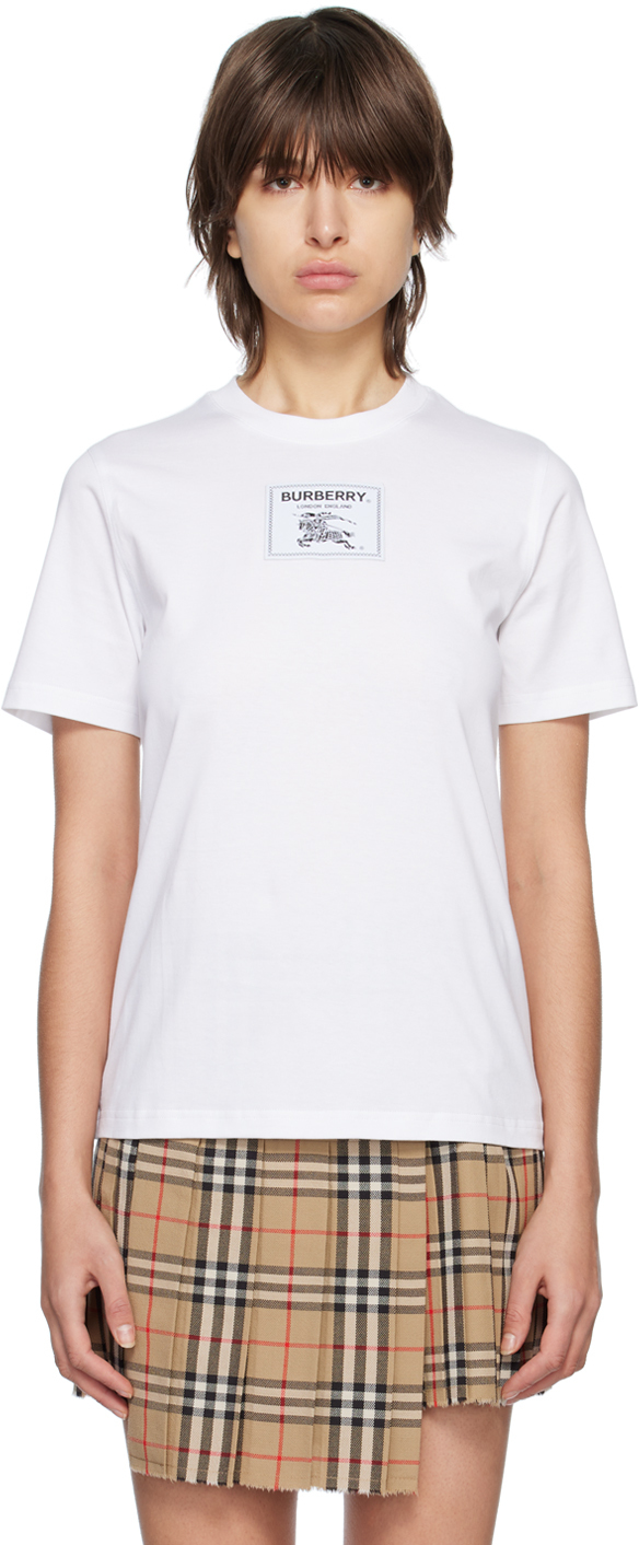 Burberry: White Prorsum Label T-Shirt | SSENSE