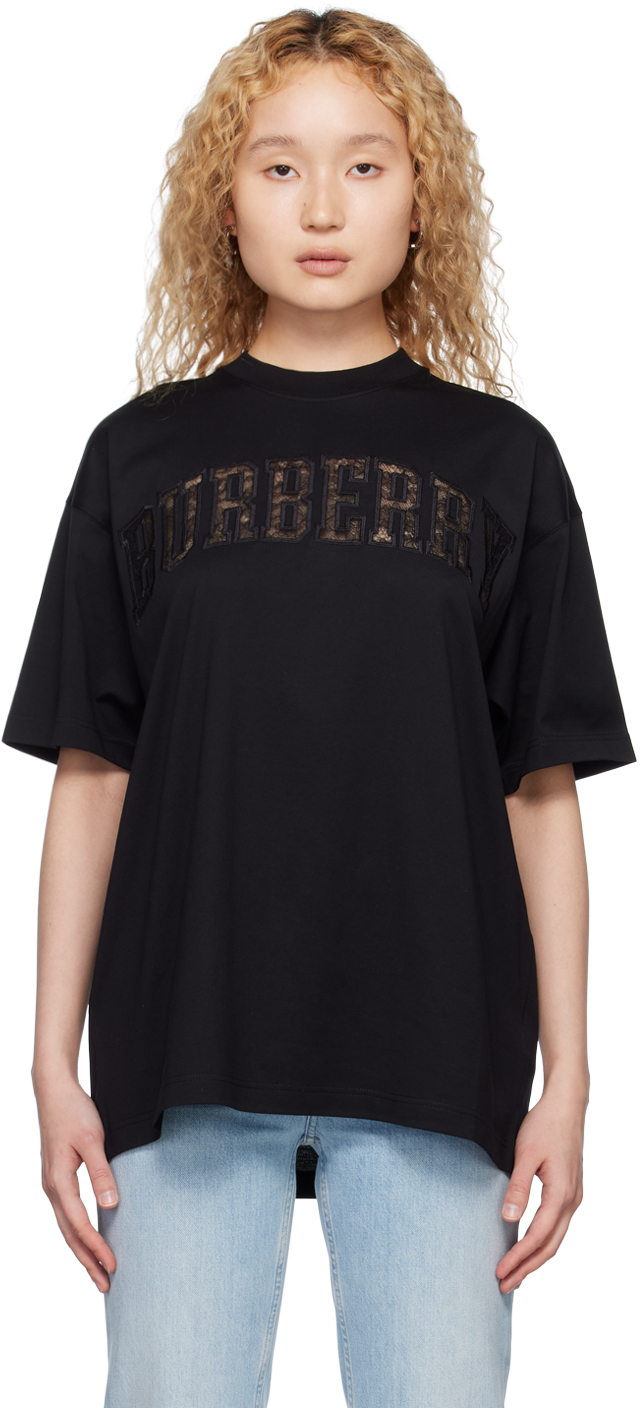 Verfijnen voor de helft Ventileren Burberry: Black Oversized T-Shirt | SSENSE