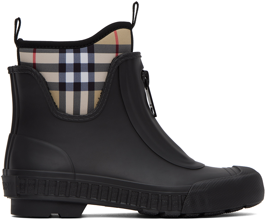 Burberry Black Vintage Check Rain Boots