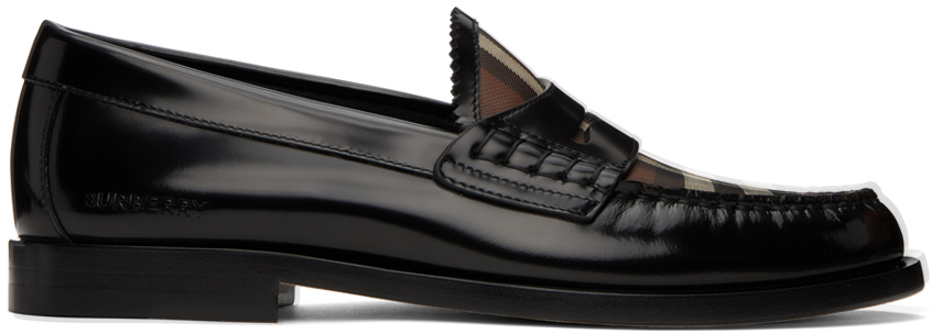 Black & Brown Check Loafers