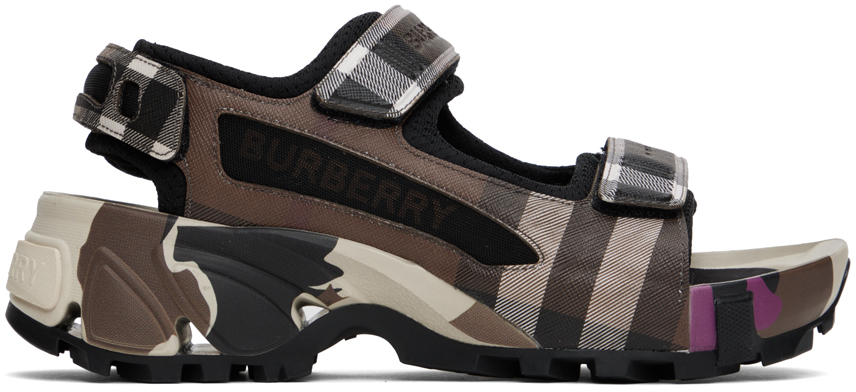 Burberry Brown Arthur Check Sandals