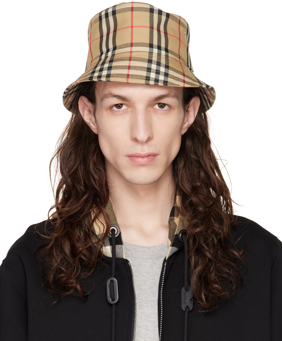 Burberry Beige Vintage Check Bucket Hat In Multi-colored | ModeSens