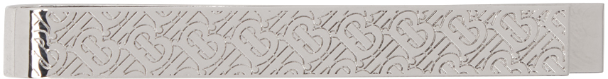 Burberry Silver Monogram Tie Bar In A1367 Palladio