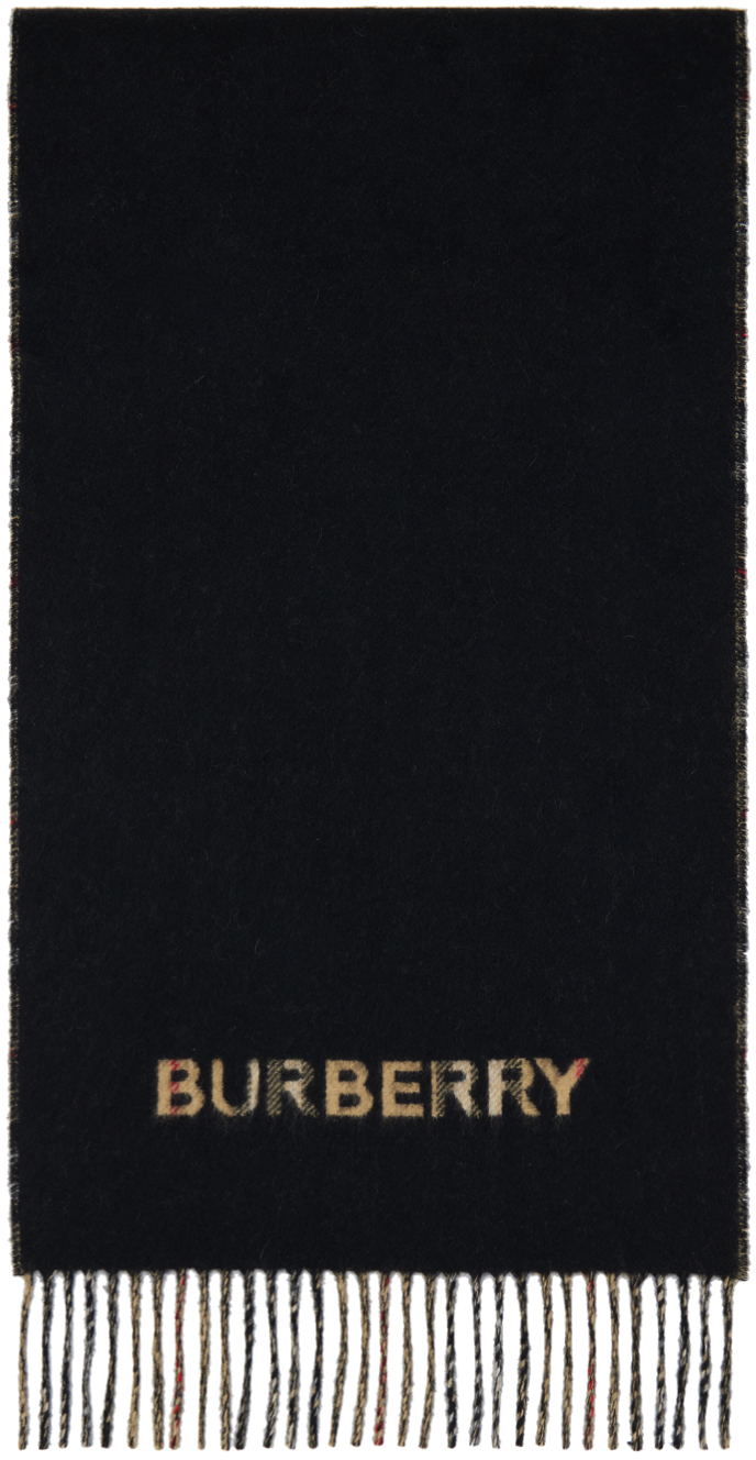 Burberry Vintage Check reversible cashmere scarf - Black