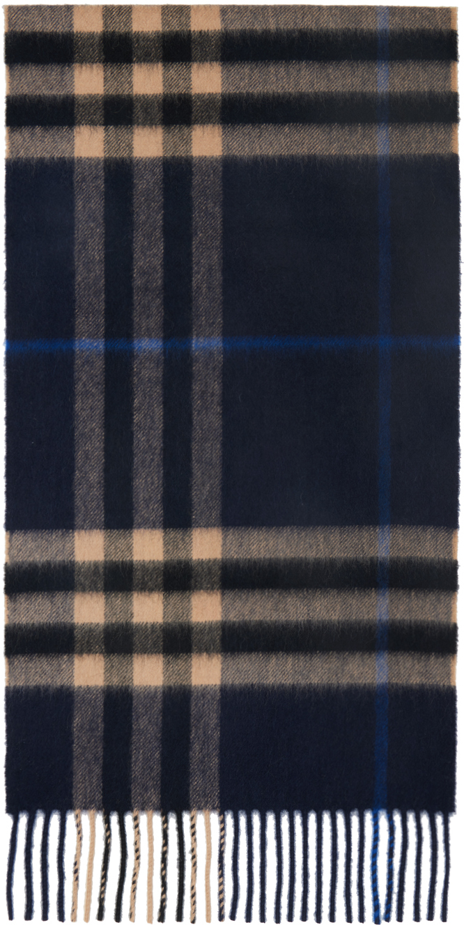 Burberry Navy 'The Classic Check' Scarf