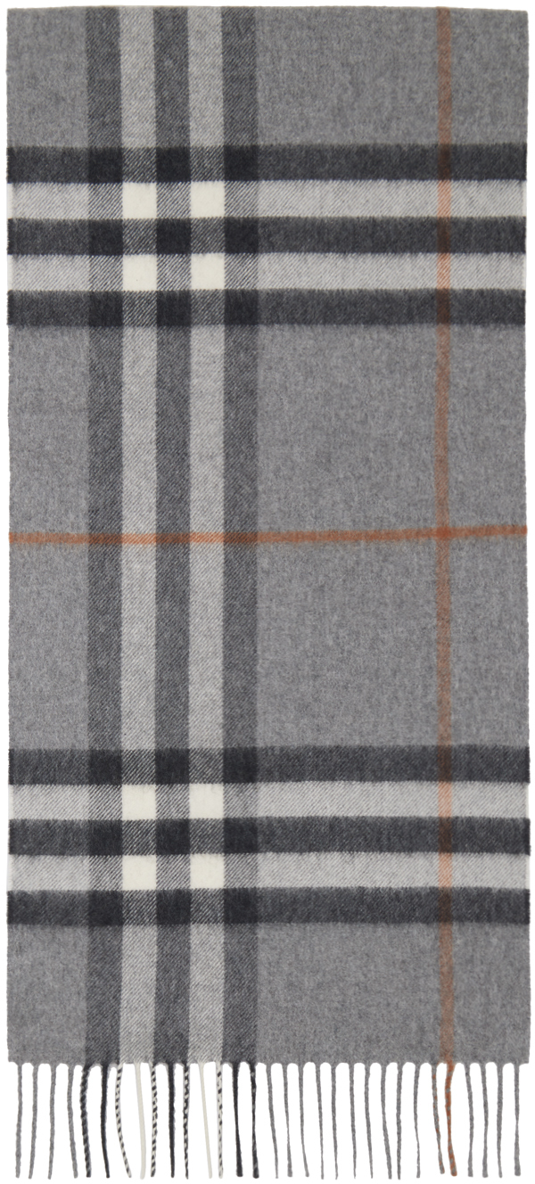 Burberry Gray 'The Classic Check' Scarf
