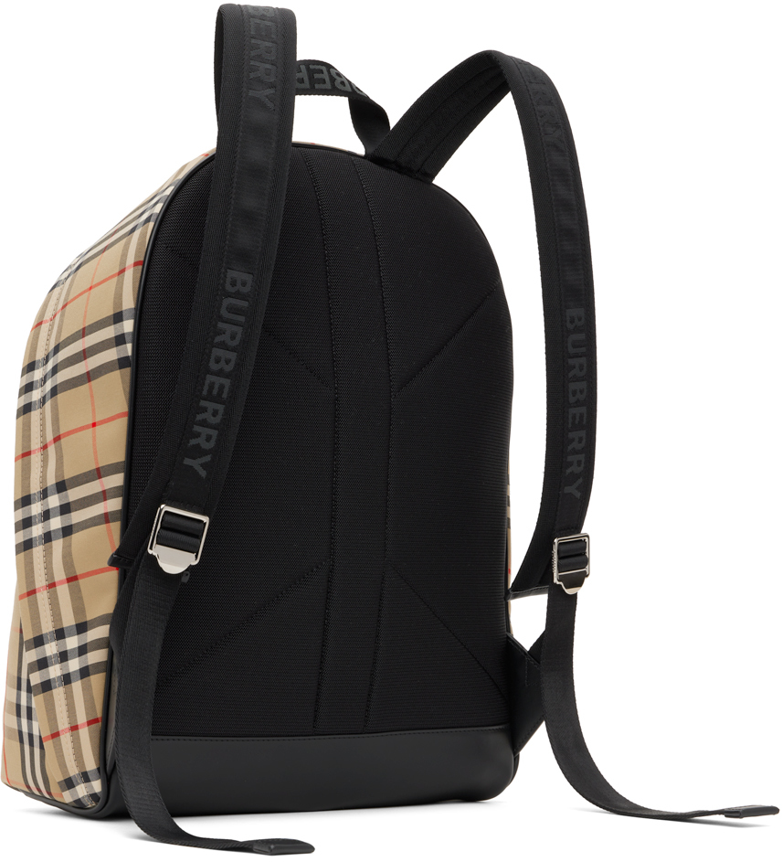 Burberry Large Jack Check Cotton Canvas Backpack in Brown for Men