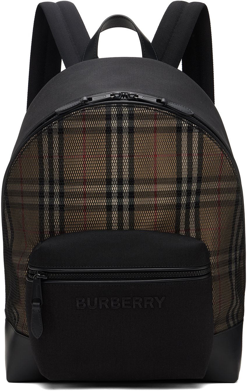 Burberry Black & Beige Check Backpack