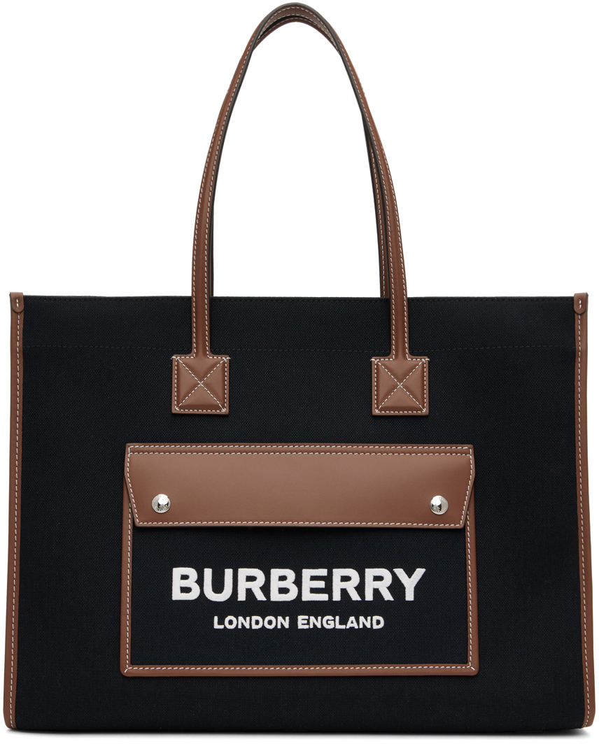 Black & Tan Freya Tote In Black/tan