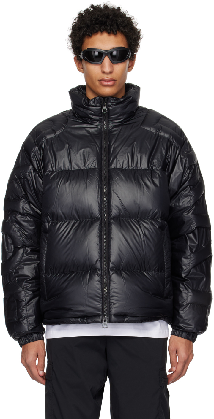 Burberry Down Quilted-logo Puffer Jacket In Nero