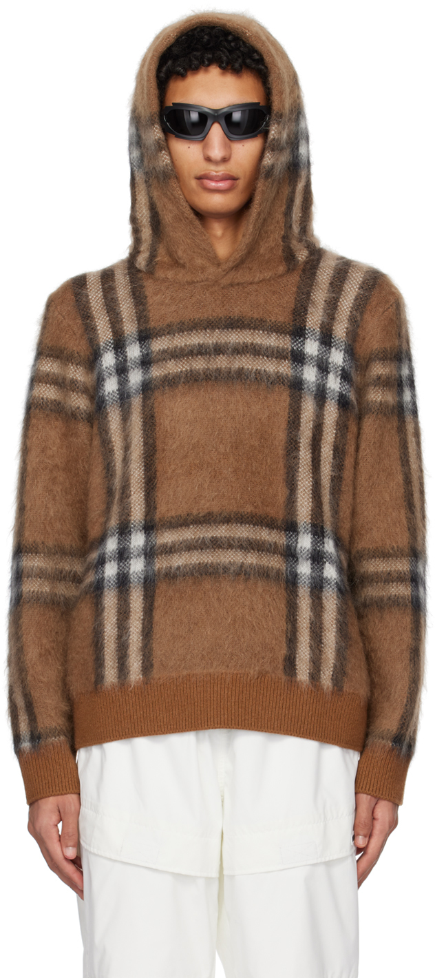 Burberry Brown Exaggerated Check Hoodie