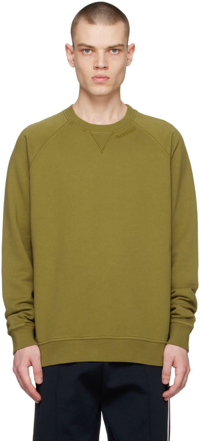 Burberry Embroidered-logo Sweatshirt In B4071 Spruce Green