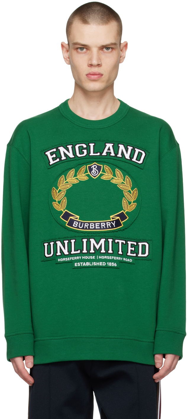 Burberry: Green Oversized Sweatshirt | SSENSE