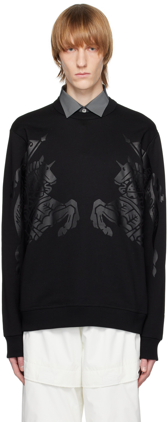 Burberry Ekd-print Cotton Sweatshirt In Black