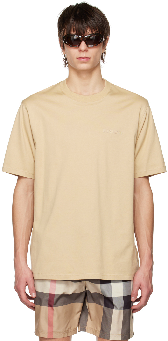 Burberry Beige Bonded T-shirt In Soft Fawn