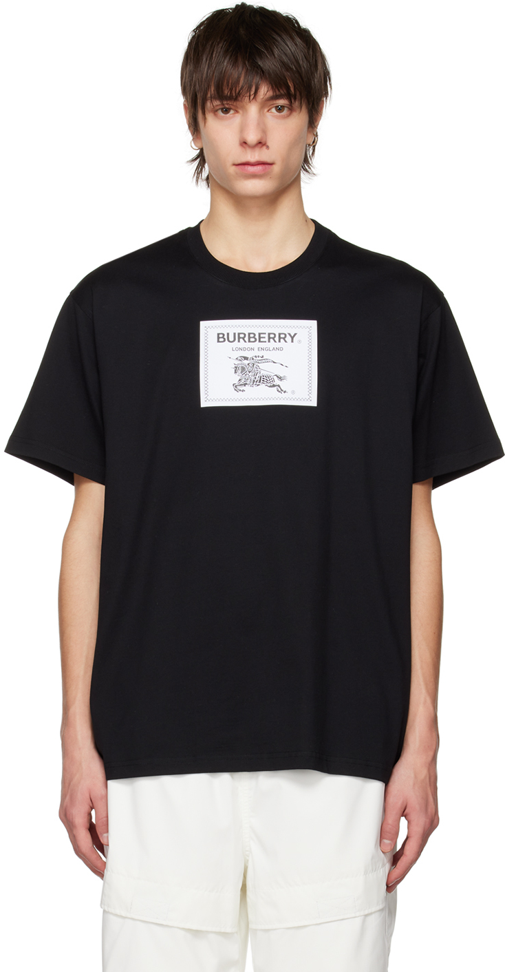 Burberry Equestrian Knight Device T-shirt In Nero
