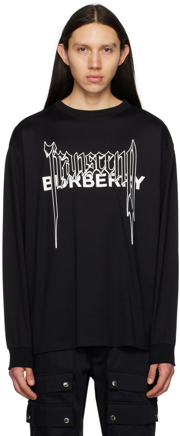 Black 'Transcend' Long Sleeve T-Shirt