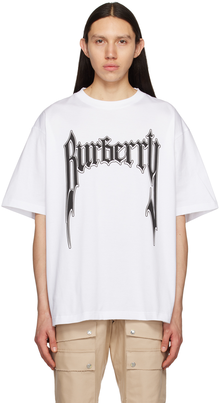 Burberry White Printed T-shirt