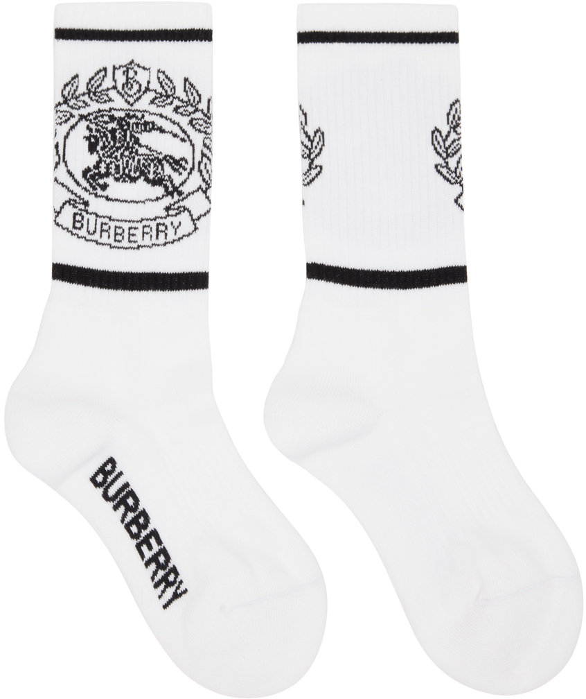 Burberry: White & EKD Socks |