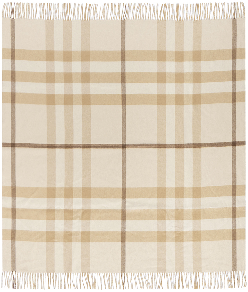 Burberry Beige Exaggerated Check Blanket In Soft Fawn November