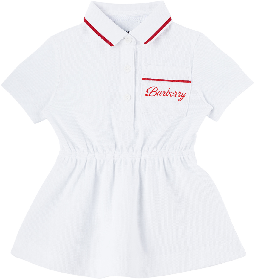 BURBERRY BABY WHITE PATCH POCKET DRESS