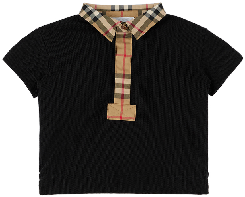 Burberry Kids' Johane Branded Polo Shirt Black